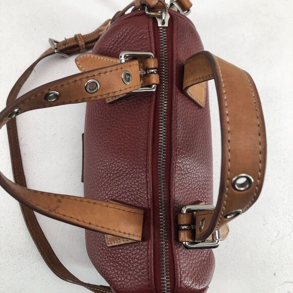 Vintage Dooney & Bourke Genuine Pebbled Leather Red Adj tote Crossbody Bag - Picture 8 of 15